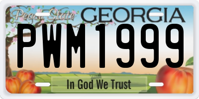GA license plate PWM1999
