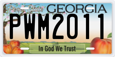 GA license plate PWM2011