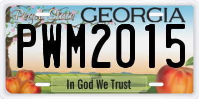 GA license plate PWM2015