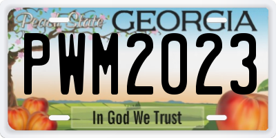 GA license plate PWM2023