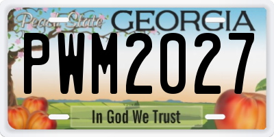 GA license plate PWM2027