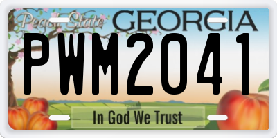 GA license plate PWM2041