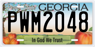 GA license plate PWM2048