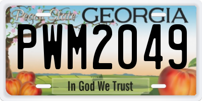 GA license plate PWM2049