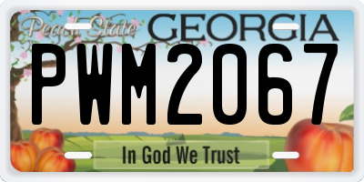 GA license plate PWM2067