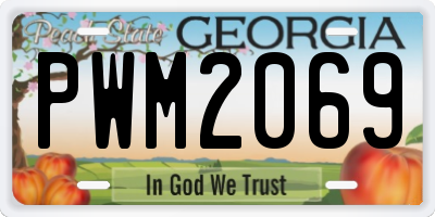 GA license plate PWM2069