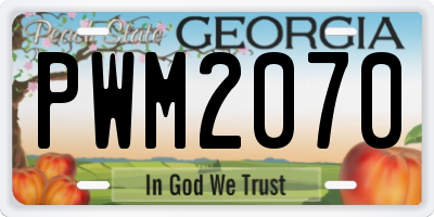 GA license plate PWM2070
