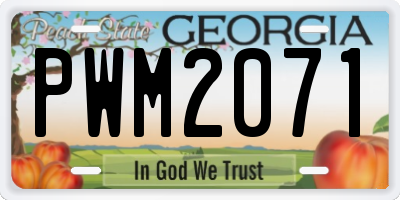 GA license plate PWM2071