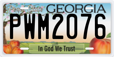 GA license plate PWM2076
