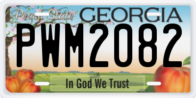GA license plate PWM2082