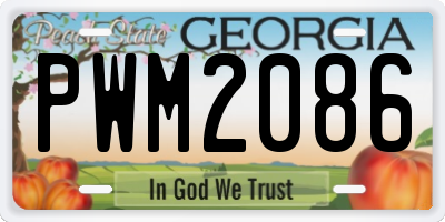 GA license plate PWM2086