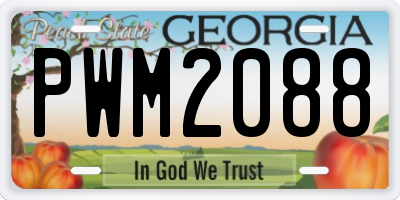 GA license plate PWM2088