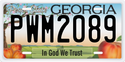 GA license plate PWM2089