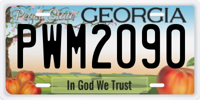 GA license plate PWM2090