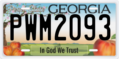 GA license plate PWM2093