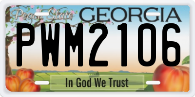 GA license plate PWM2106