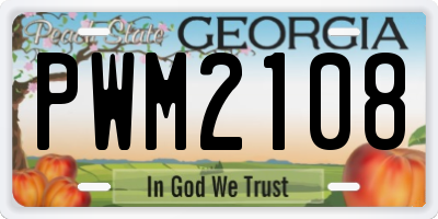 GA license plate PWM2108