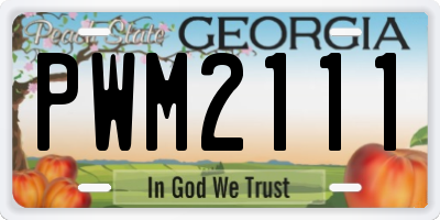 GA license plate PWM2111
