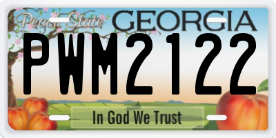 GA license plate PWM2122