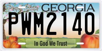 GA license plate PWM2140