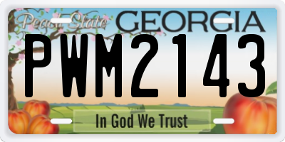 GA license plate PWM2143
