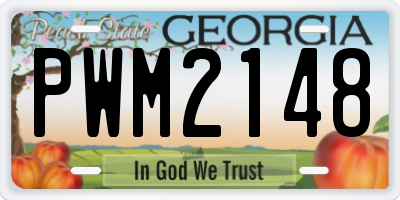 GA license plate PWM2148