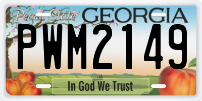 GA license plate PWM2149