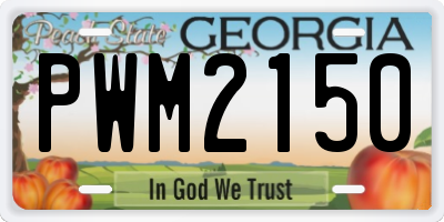 GA license plate PWM2150