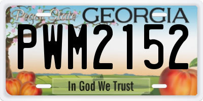 GA license plate PWM2152