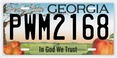 GA license plate PWM2168