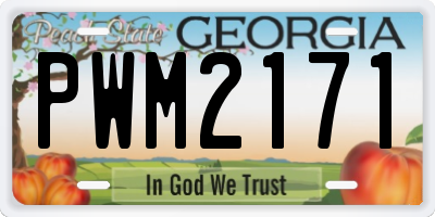 GA license plate PWM2171
