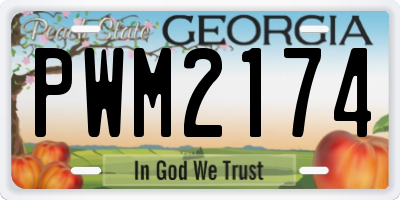 GA license plate PWM2174