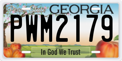 GA license plate PWM2179