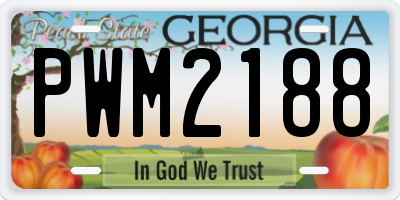 GA license plate PWM2188