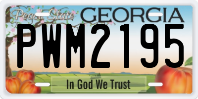 GA license plate PWM2195