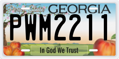 GA license plate PWM2211