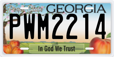 GA license plate PWM2214