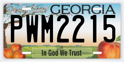 GA license plate PWM2215