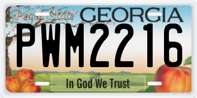 GA license plate PWM2216