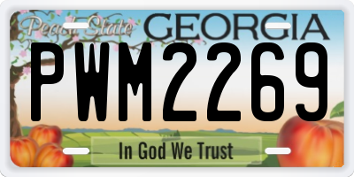 GA license plate PWM2269