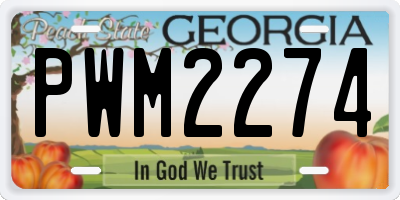 GA license plate PWM2274