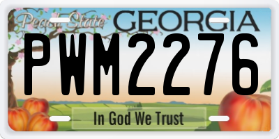 GA license plate PWM2276