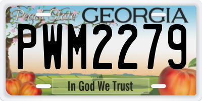 GA license plate PWM2279