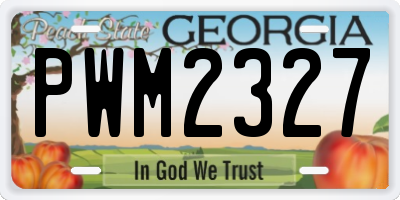 GA license plate PWM2327