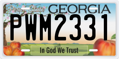 GA license plate PWM2331