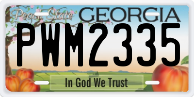 GA license plate PWM2335