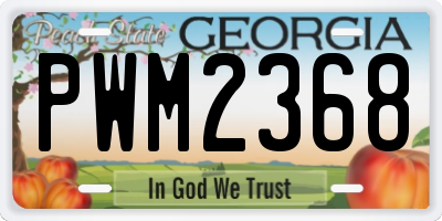 GA license plate PWM2368