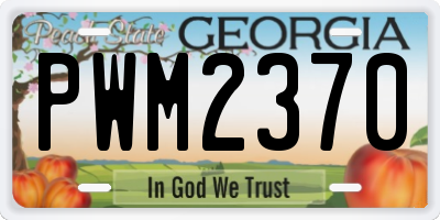 GA license plate PWM2370