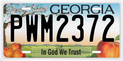 GA license plate PWM2372