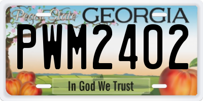 GA license plate PWM2402